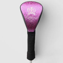 Glittering Crown Magenta Golf Head Cover Headcover