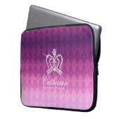 Glittering Crown Magenta Laptopschutzhülle (Vorderseite Links)