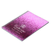 Glittering Crown Magenta Notizblock (Linke Seite)