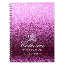 Glittering Crown Magenta Notizblock