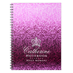 Glittering Crown Magenta Notizblock