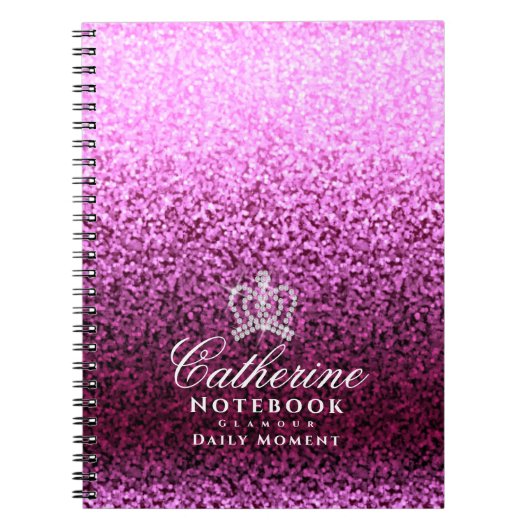 Glittering Crown Magenta Notizblock (Vorderseite)