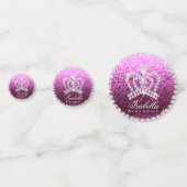 Glittering Crown Magenta Table Confetti Konfetti (Vorderseiten)