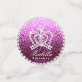 Glittering Crown Magenta Table Confetti Konfetti (Klein Vorderseite)
