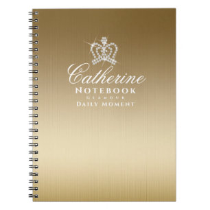 Glittering Crown Metallic Gold Notizblock