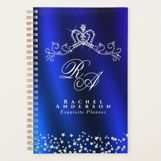 Glittering Crown Monogram Blue Planer (Vorderseite)