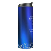 Glittering Crown Monogram Blue Thermosbecher (Nach links gedreht)