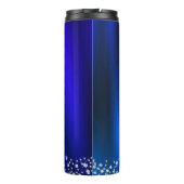 Glittering Crown Monogram Blue Thermosbecher (Rückseite)