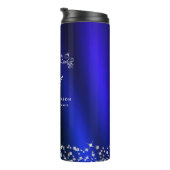 Glittering Crown Monogram Blue Thermosbecher (Nach rechts gedreht)