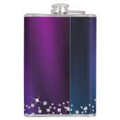Glittering Crown Monogram Lila Blue Flachmann (Rückseite)