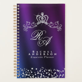 Glittering Crown Monogram Lila Blue Planer