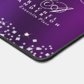 Glittering Crown Monogram Lila Blue Schreibtischunterlage (Ecke)