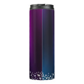 Glittering Crown Monogram Lila Blue Thermosbecher (Rückseite)