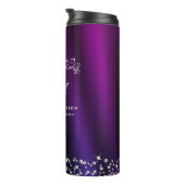Glittering Crown Monogram Lila Blue Thermosbecher (Nach rechts gedreht)