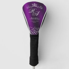 Glittering Crown Monogram Magenta Golf Headcover