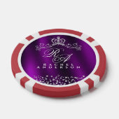 Glittering Crown Monogram Magenta Pokerchips (Einzeln)