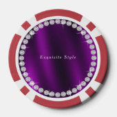 Glittering Crown Monogram Magenta Pokerchips (Rückseite)