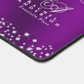 Glittering Crown Monogram Magenta Schreibtischunterlage (Ecke)