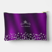 Glittering Crown Monogram Magenta Zubehörtasche (Rückseite)