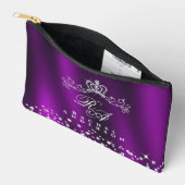 Glittering Crown Monogram Magenta Zubehörtasche (Offen)