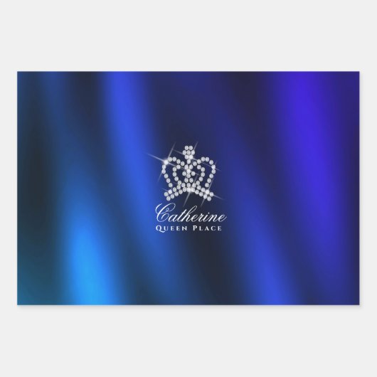 Glittering Crown Royal Blue Geschenkpapier Set (Vorderseite)