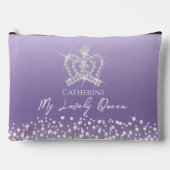 Glittering Crown Satin Lila Zubehörtasche (Vorderseite)