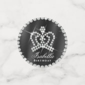 Glittering Crown Schwarz-weiß Table Confetti Konfetti (Klein Vorderseite)