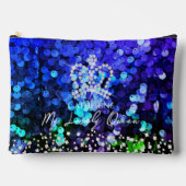 Glittering Crown Sequin Blue Zubehörtasche (Vorderseite)