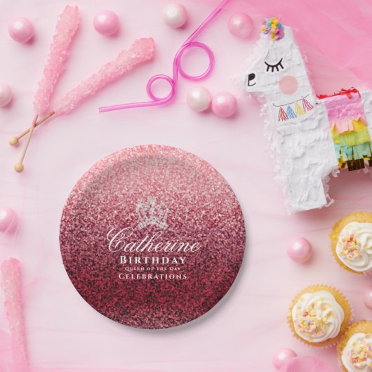 Glittering Crown Wine Pappteller (Party)