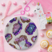 Glittering Crystal Geode Pappteller (Party)