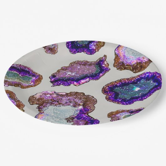 Glittering Crystal Geode Pappteller (Schrägansicht)