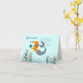 Glittering Dackel Mermaid Party Einladungen (Gelbe Blume)