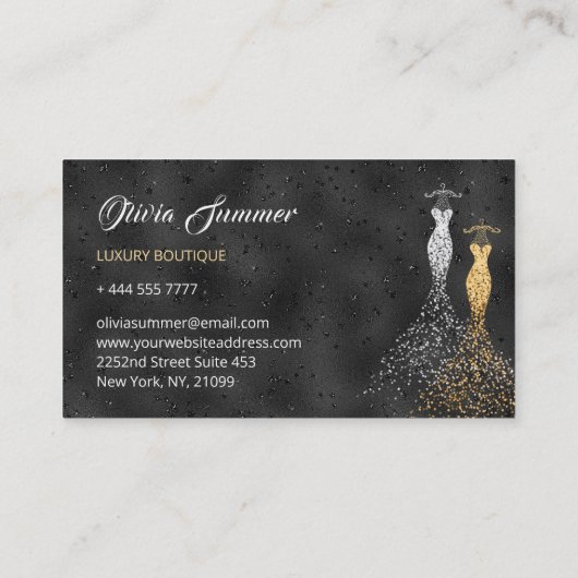 Glittering Dress Luxus Boutique Visitenkarte (Rückseite)
