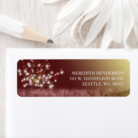 Glittering Fall Dandelion Elegante Adresse (Insitu)