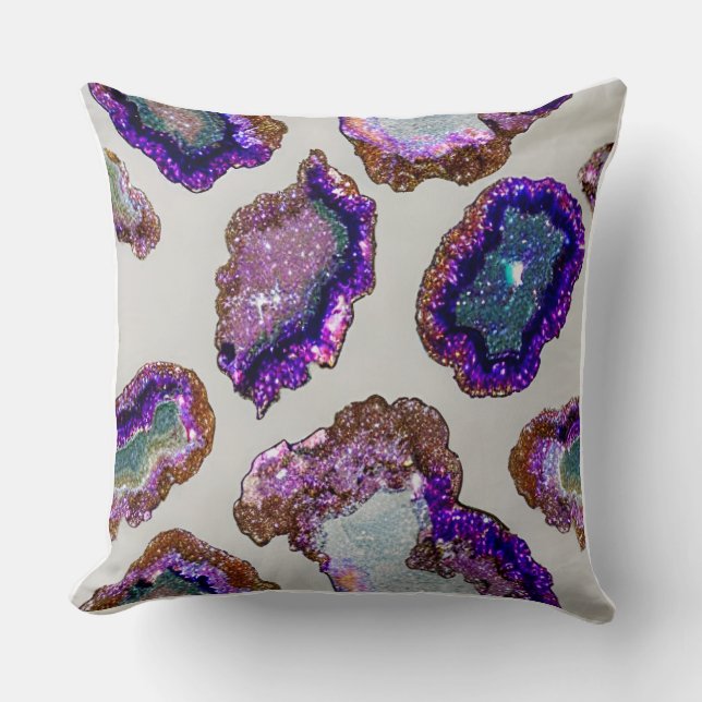 Glittering Geode Throw Kissen (Vorderseite)