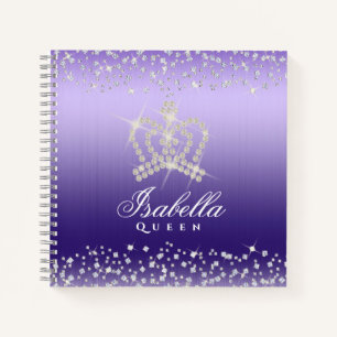 Glittering Glamour Crown Lila Notizblock