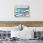 Glittering Gold & Blue Landscape Canvas Print Leinwanddruck (Insitu (Schlafzimmer))