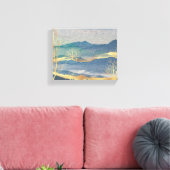 Glittering Gold & Blue Landscape Canvas Print Leinwanddruck (Insitu (Wohnzimmer))