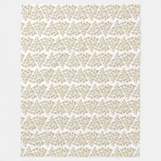 Glittering Gold CurlyQue Weihnachtsbaum Fleecedecke (Vorderseite)