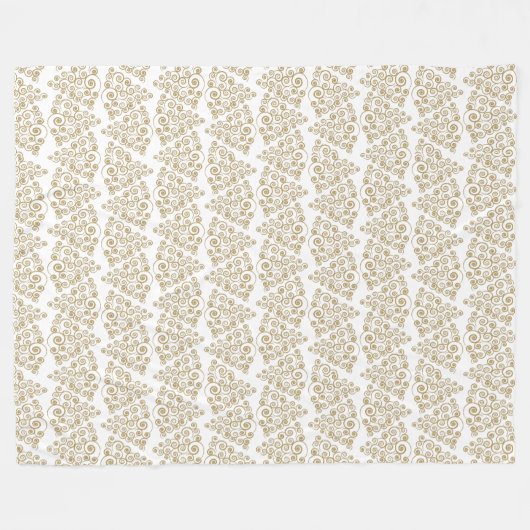 Glittering Gold CurlyQue Weihnachtsbaum Fleecedecke (Vorderseite (Horizontal))