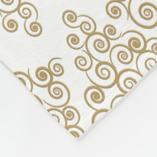 Glittering Gold CurlyQue Weihnachtsbaum Fleecedecke (Ecke)