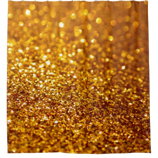 Glittering Gold Glitzer Pattern Duschvorhang (Vorderseite)