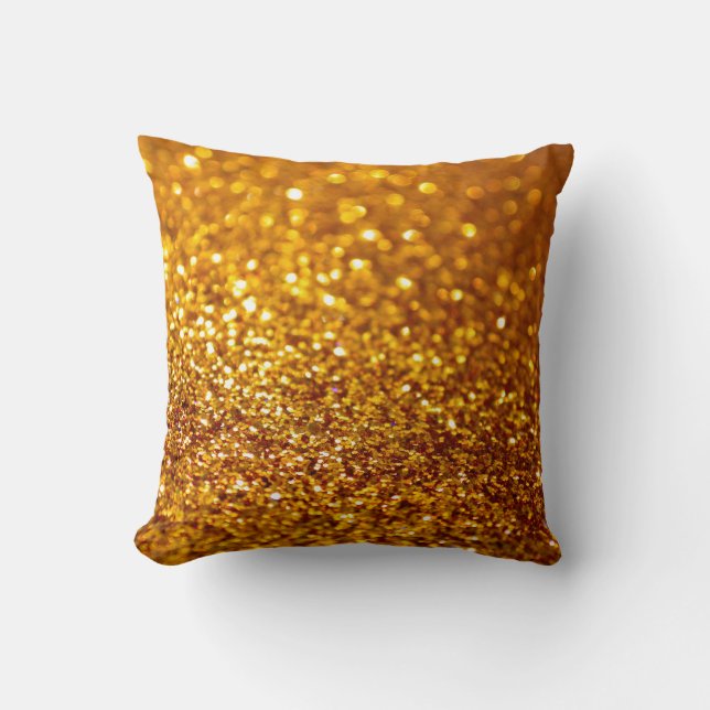 Glittering Gold Glitzer Pattern Kissen (Vorderseite)