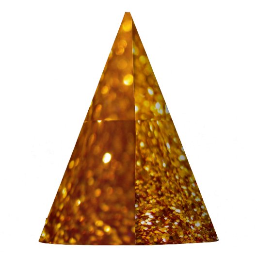 Glittering Gold Glitzer Pattern Partyhütchen (Rückseite)