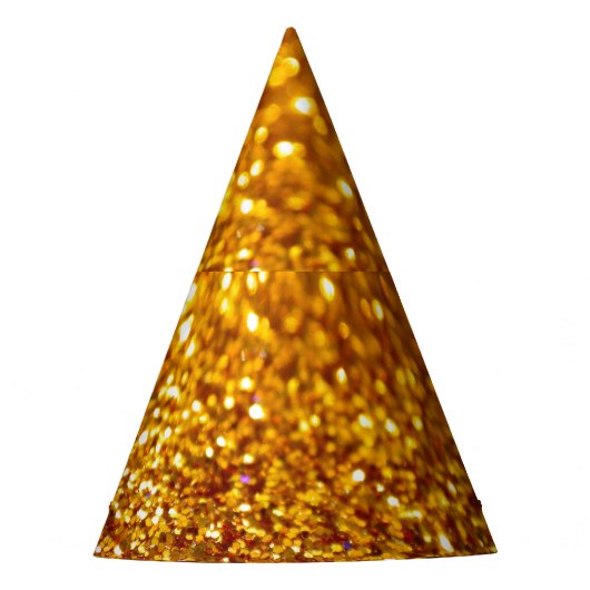 Glittering Gold Glitzer Pattern Partyhütchen (Vorderseite)