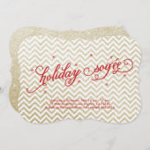 Glittering Gold Holiday Soirée Einladung (Vorne/Hinten)