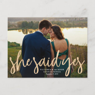 Glittering Gold Save the Date Postcard Ankündigungspostkarte