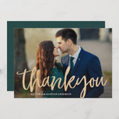 Glittering Gold Wedding Dankeschön Card Dankeskarte (Vorne/Hinten)