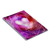 Glittering Heart Magenta Notizblock (Rechte Seite)