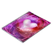 Glittering Heart Magenta Notizblock (Linke Seite)
